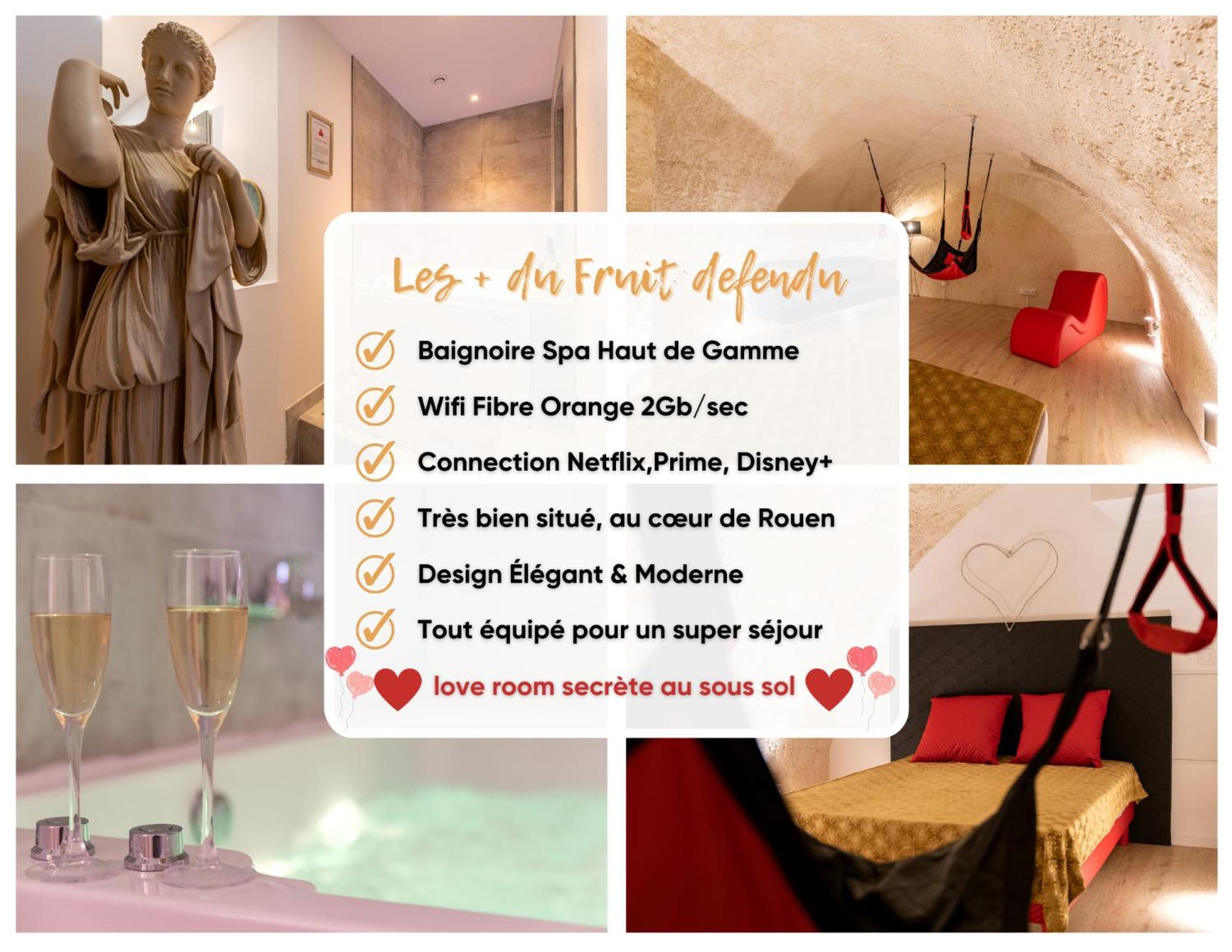 Le Fruit Defendu "Love Room" Jacuzzi Centre Ville Rouen Exterior photo